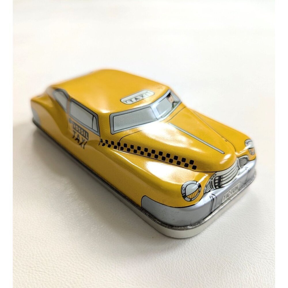 Fossil Watch Yellow Taxi Car Tin Collectible Tin 1993 EMPTY